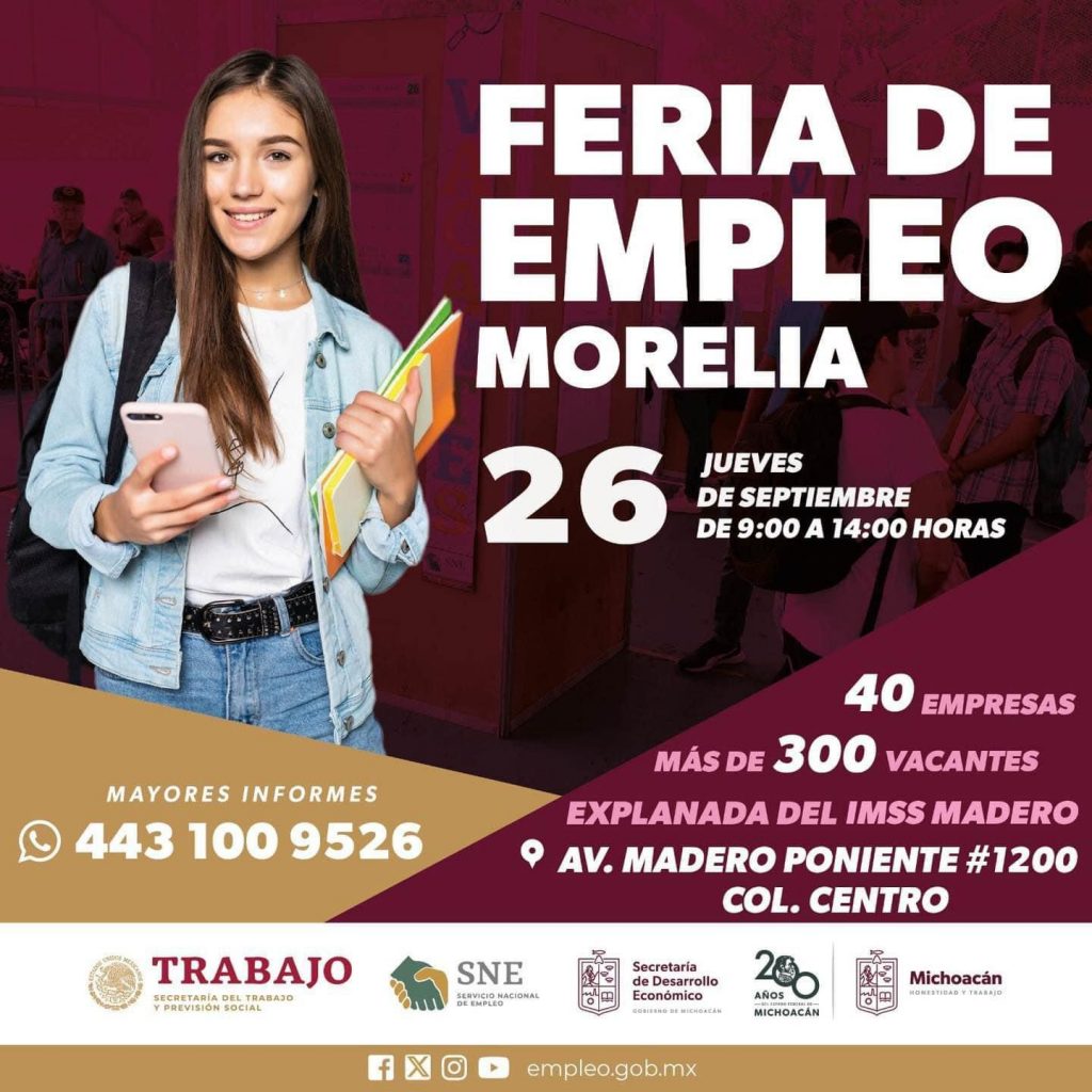 SEDECO | Ofertarán 500 vacantes en Feria del Empleo, en Morelia